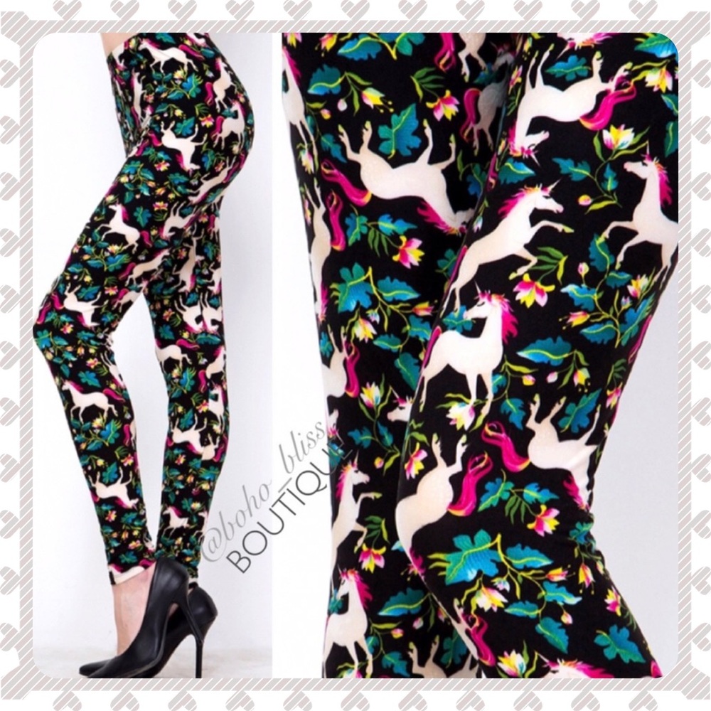 Unicorn Print Soft Stretch Leggings NWT